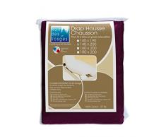 Nuit des Vosges 2108026 Cotoval Drap Housse TPR Uni Coton Violine 140 x 200 cm