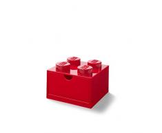 LEGO Boîte de Rangement Empilable avec 4 Boutons Rouge Taille S