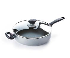 Oxo Softworks Anti-adhÃ©sif Sauteuse avec Couvercle et 2Â poignÃ©es Helper, Noir, 28Â cm