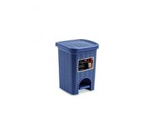 Stefanplast Elegance Poubelle rotin, Bleu, 20 x 20,5 x 27,5 cm