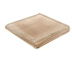 biederlack AmazonUkkitchen Couvre-lit en Polaire pour lit Simple, Polaire, Beige, 49 x 37 x 12 cm