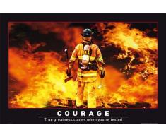 Empire Poster avec Slogan motivant (en Anglais) Courage Multicolore