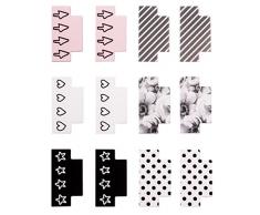 Rayher Hobby Colle egister Ã motifs, autocollant, Lot de 12, Papier, multicolore, 19Â x 10,5Â x 0,1Â cm