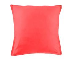 Essix - Taie doreiller Triumph Line Satin de coton Cerise 65 x 65 cm
