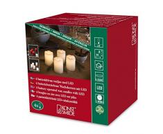Konstsmide 1966-550 Set de 4 Bougies sur Pile Cire 4 LEDs Rouge