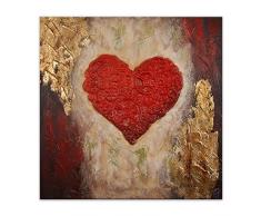 Arte Dal Mondo AS207X1 Coeur mécanique Tableau Modern Peint à la Main sur Toile avec Chassis, Multicolore, 100 x 3,5 x 100 cm