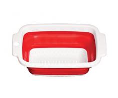 Premier Housewares 0805107 Zing Passoire Pliable avec Double Anses TPR/PolypropylÃ¨ne Rouge/Blanc