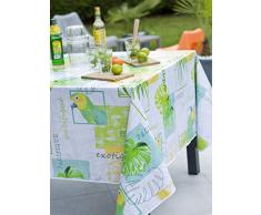 CALITEX PERROQUET, Nappe Toile CirÃ©e Rectangulaire, PVC, Vert, 140x200 cm
