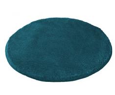 Meusch Tapis de Bain Mona 80cm Ronde Bleu Pacifique, Polyacrylique, 80 x 80 x 2 cm
