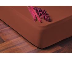 DecoKing Spannbettlaken Drap Housse, Coton, Marron, 140 x 200-160 x 200 cm