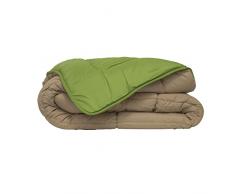 Couette bicolore Polyester Anis/Nude 220 x 240 cm - POYET MOTTE - Gamme CALGARY