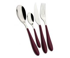 BUGATTI GGRG-023F50 Ménagère 24 Pièces Gioia Rouge Grenat, San/Acier INOX 18/10