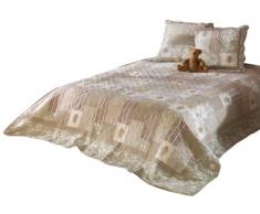 Linder 0595/20/835/230 AbÃ©cÃ©daire JetÃ© de Lit Boutis avec 2 Taies doreiller Polyester Ãcru/Beige 250 x 230 cm