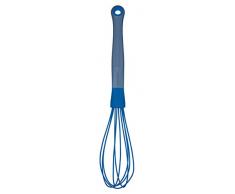 KitchenCraft Colourworks Fouet en silicone avec poignée souple, Silicone, blueberry, 32 cm