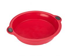 Levivo Moule Ã Cake en Silicone Rond, Moule Ã Cake 24 cm, Moule Ã Cake sans MatiÃ¨re Grasse, Moule en Silicone pour Tartes Rondes, Forme AntiadhÃ©sive, Rouge
