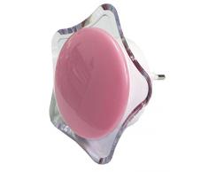 Tibelec 619760 Lampe veilleuse crÃ©pusculaire allumage automatique, enfichable, Ã©toile rose, Plastique, 1.2 W, Blanc