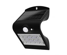 V-TAC Lampe Murale LED 1,5 W, avec Panneau Solaire et capteur, Noire