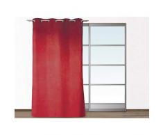 Soleil dOcre 031617 Danube Rideau Uni en SuÃ©dine Polyester Rouge 140 x 240 cm