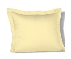 Fleuresse Taie doreiller Couleurs Satin Uni 9100-215, Satin Mako 35x40 cm Couleur Vanille, 100% Coton, avec Fermeture éclair
