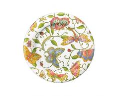Caspari Parvanehs Garden Lot de 8 Assiettes Dessert, Papier, Multicolore, 21 x 21 x 0,02 cm