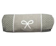 Soleil dOcre Emilie Coussin Polochon en Coton Brodé taupe 20x50 cm