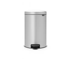 Brabantia 114069 Poubelle à Pédale Newicon avec Seau en Plastique, 20 L - Gris Métallique
