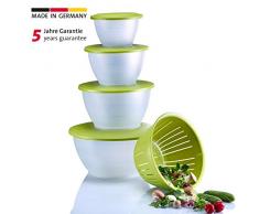 Westmark 2420226A Set de Saladier Olympia 9 pièces en PP, Vert/Blanc, 26,3 x 25,5 x 14,7 cm