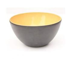 Amazing Cookware Bol en Terre Cuite, en cÃ©ramique, Noir Mat/Jaune, 14Â x 14Â x 8Â cm