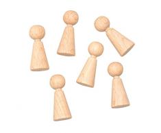 GLOREX Figurine cône Hêtre 6ST, Bois, Naturel, 10 x 8.6 x 1 cm