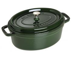 Staub Fonte 1103385 Cocotte Ovale Majolique Basilic 33 cm