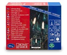 Konstsmide 6004-100 Mini Guirlande 40 LED Blanc Chaud Retro Design + Câble Vert 24 V