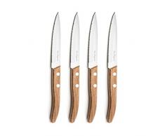 Lou Laguiole 497511NT01PK4 Forest Set de 4 Couteaux Office, Acier Inoxydable, Bois Naturel, 22 x 13 x 2 cm