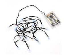 Konstsmide 1491-407 Guirlande dEclairage de Cerise sur Pile 20 LEDs Bleu Câble Noir
