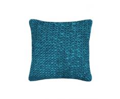 Nitin Goyal London Coussin Fait Main Ã Smocks Fleur Bleu Sarcelle Taille M 40 x 40 cm