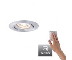 Paulmann 92974 Nova Mini Plus Spot LED encastrable rond orientable avec 1 ampoule à intensité variable en aluminium Blanc chaud 2700 K 4,2 W