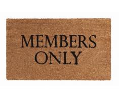 Young Generation Shoe Max YH 101444 Paillasson en Fibres de Coco avec Dos antidérapant en PVC Inscription Members Only Sable/Charbon 44 x 74 cm