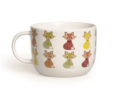 Excelsa Animals Grande Tasse Type Jumbo, en Porcelaine, Motif Renard, Blanc/Multicolore, 450Â ML, 11Â x 11Â x 8,1Â cm