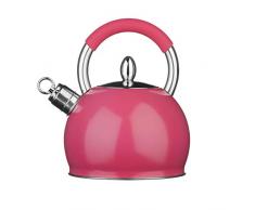 Premier Housewares 0505124 Bouilloire Sifflant Acier Inoxydable Rose (Hot Pink), 2.4 Litre
