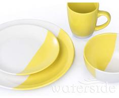 Waterside Service de Table en Porcelaine Fine, CÃ©ramique, Jaune, Taille Unique