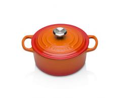 Le Creuset, Cocotte Signature en Fonte Ãmaillée avec Couvercle, à 18 cm, Ronde, Compatible avec Toutes Sources de Chaleur (Induction Incluse), Capacité : 1.8 L, 2.572 kg, Volcanique