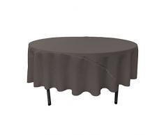 La Popeline de Lin Nappe Ronde, Polyester, Charbon de Bois, 228,6Â cm