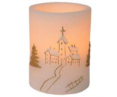 Star Bougie LED avec motif couleur : blanche, motif : église 10 cm x 7 cm fonctionne avec pile boîte à fenêtre avec,