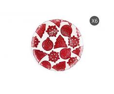 Excelsa Xmas Lot de 6 assiettes Ã dessert en verre