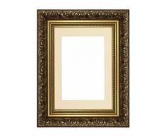 Memory Box Cadre Photo A4 à 9 x 6 Pouces - Cadre Photo doré avec Ivoire - Support Couleur monté dans Le Style Ancien français Artistique/Photo/Poster