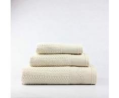 Natural Set de Serviettes de Bain, brodées Inter, 400 g 30 x 50 cm + 50 x 100 cm + 100 x 150 cm Beige