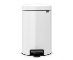 Brabantia 111969 Poubelle à Pédale Newicon avec Seau en Plastique, 12 L - Blanc