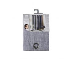 douceur dintérieur rideau a oeillets 140x280 cm polycoton memphis gris