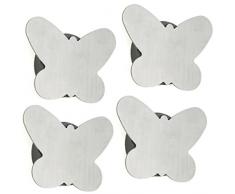Venilia Tischtuchbeschwerer Magnet Schmett, 4Stk Tischdecke, Métal, Silber, 5 x 5,5 x 0,5 cm