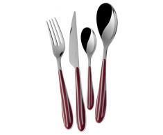 BUGATTI ZB3U-013F50 Zebra Ménagère de 24 Pièces Service de Table SAN/Acier Rouge 22 x 8 x 30 cm