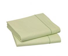 Blanc des Vosges Uni 57 Fils Drap - Coton - Tilleul - 280x320 cm